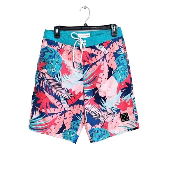 American  Eagle Board Shorts Mens Size Small Multi Color Tropical Swim Shorts - Picture 1 of 4